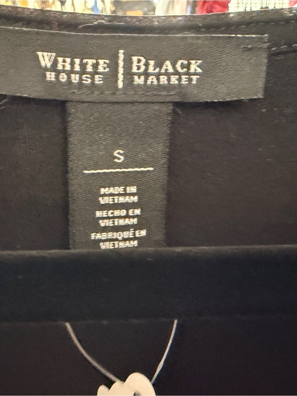 White House Black Market Black Sleeveless V-Neck Tank with Silver Trim #39 - Picture 3 of 3